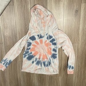 Ocean Drive - Tie Dye Hoodie Pink and Blue Size L